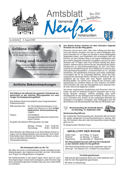 Amtsblatt Nr. 32-34 vom 06.08.2020